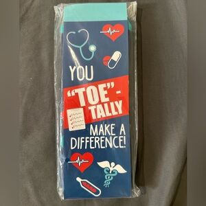 Toe-Tally Awesome Medical/ Nurse Themed NEW in package socks.